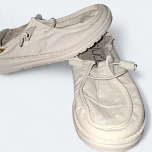 Hey Dude Wendy White Slip On Shoes Womens Size 7